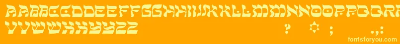 PeaceRegular-Schriftart – Gelbe Schriften auf orangefarbenem Hintergrund