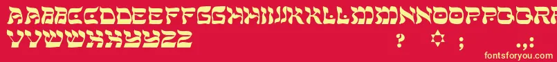 Fonte PeaceRegular – fontes amarelas em um fundo vermelho