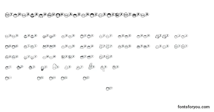Schriftart ThaBoukagnesExtra – Alphabet, Zahlen, spezielle Symbole