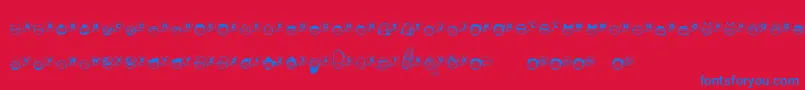 ThaBoukagnesExtra Font – Blue Fonts on Red Background