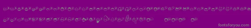 ThaBoukagnesExtra-Schriftart – Graue Schriften auf violettem Hintergrund