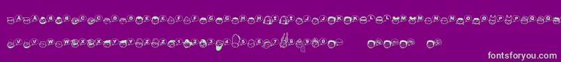 ThaBoukagnesExtra Font – Green Fonts on Purple Background