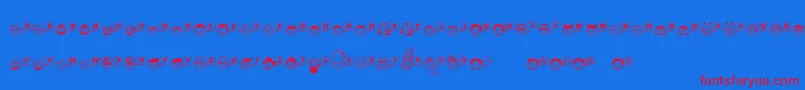 ThaBoukagnesExtra Font – Red Fonts on Blue Background