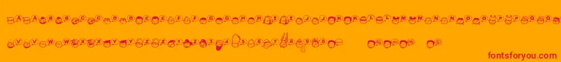 ThaBoukagnesExtra Font – Red Fonts on Orange Background