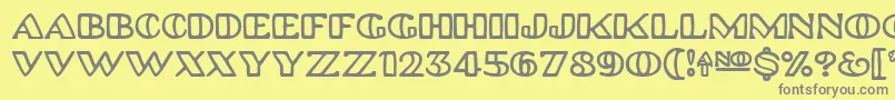 フォントPlatinum – 黄色の背景に灰色の文字