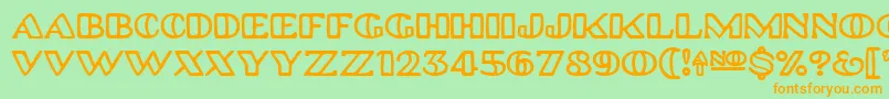 Platinum Font – Orange Fonts on Green Background