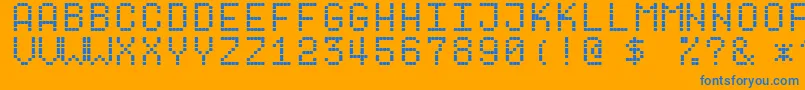 fuente Dotf1 – Fuentes Azules Sobre Fondo Naranja