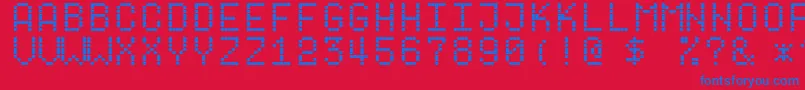 Dotf1 Font – Blue Fonts on Red Background
