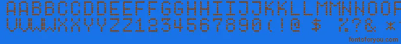 Dotf1 Font – Brown Fonts on Blue Background