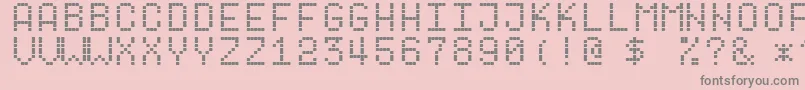 Fonte Dotf1 – fontes cinzas em um fundo rosa