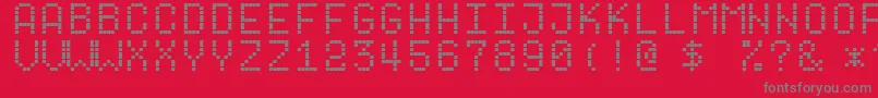 Dotf1 Font – Gray Fonts on Red Background