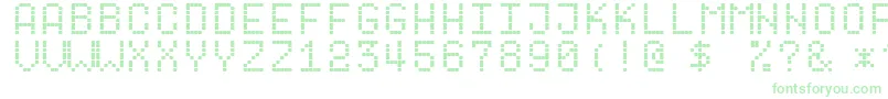 Dotf1-Schriftart – Grüne Schriften auf weißem Hintergrund