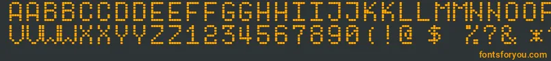 Dotf1 Font – Orange Fonts on Black Background