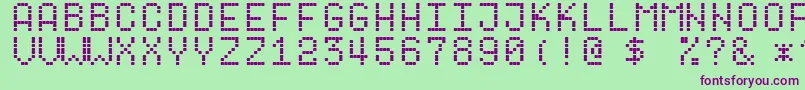 Dotf1 Font – Purple Fonts on Green Background