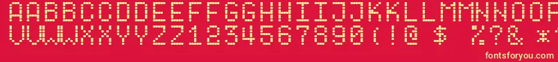 Dotf1 Font – Yellow Fonts on Red Background