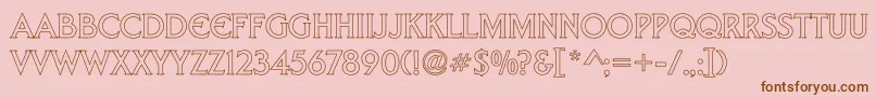 TrekDs9Hollow Font – Brown Fonts on Pink Background