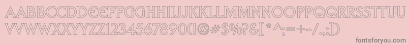 TrekDs9Hollow Font – Gray Fonts on Pink Background