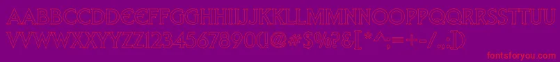 TrekDs9Hollow Font – Red Fonts on Purple Background