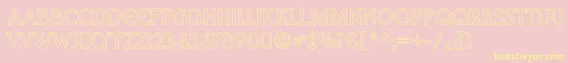 TrekDs9Hollow-Schriftart – Gelbe Schriften auf rosa Hintergrund