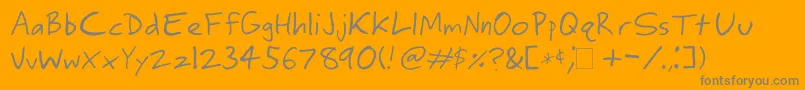 Ringey-fontti – harmaat kirjasimet oranssilla taustalla