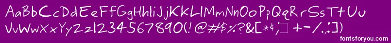 Ringey-fontti – valkoiset fontit violetilla taustalla