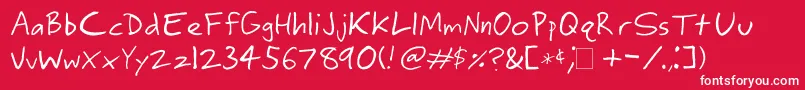 Ringey Font – White Fonts on Red Background