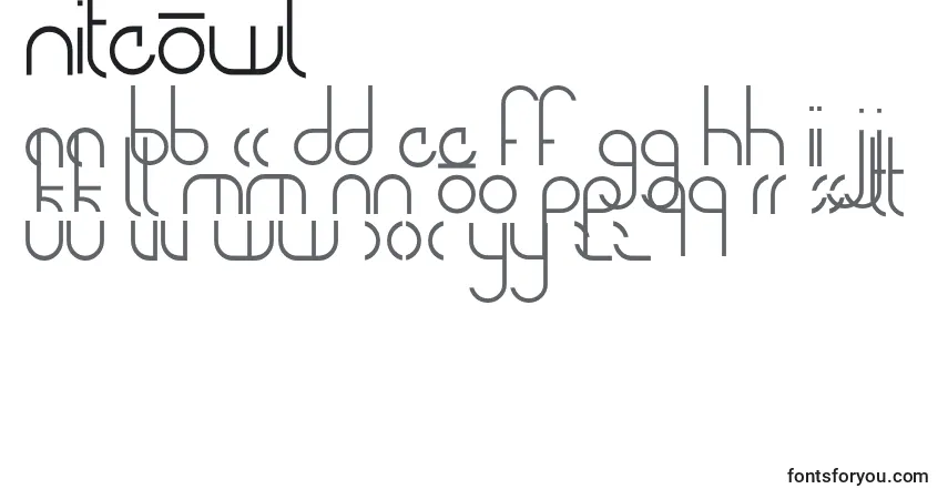 NiteOwl-fontti – aakkoset, numerot, erikoismerkit