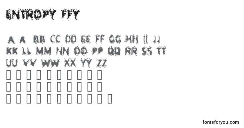 A fonte Entropy ffy – alfabeto, números, caracteres especiais