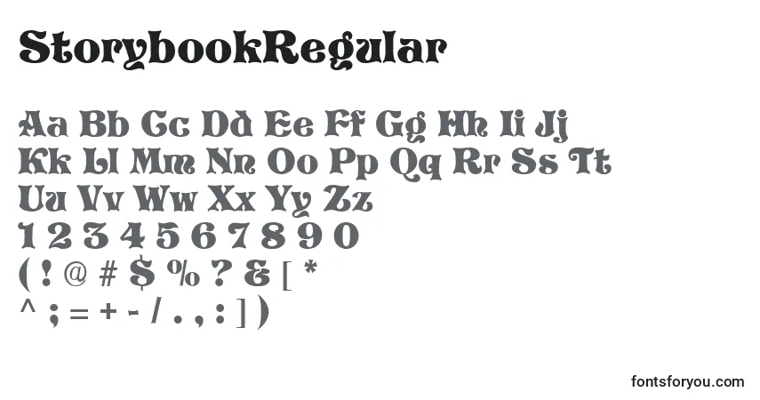 Шрифт StorybookRegular – алфавит, цифры, специальные символы