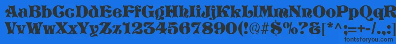 StorybookRegular Font – Black Fonts on Blue Background