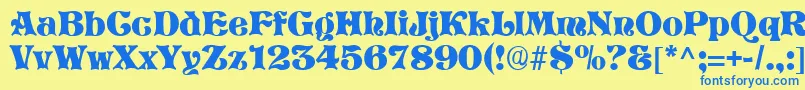 StorybookRegular Font – Blue Fonts on Yellow Background