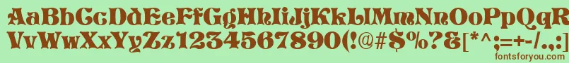 StorybookRegular Font – Brown Fonts on Green Background