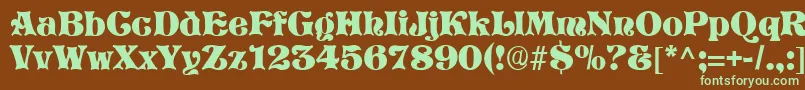 StorybookRegular Font – Green Fonts on Brown Background