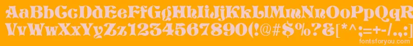 StorybookRegular Font – Pink Fonts on Orange Background