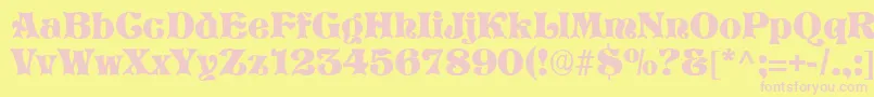 StorybookRegular Font – Pink Fonts on Yellow Background