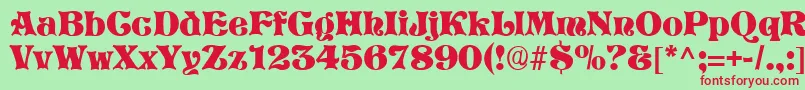 StorybookRegular Font – Red Fonts on Green Background