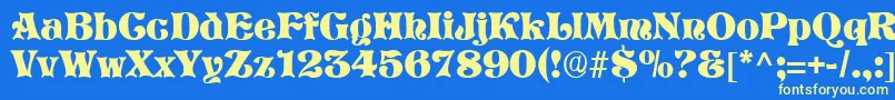 StorybookRegular Font – Yellow Fonts on Blue Background