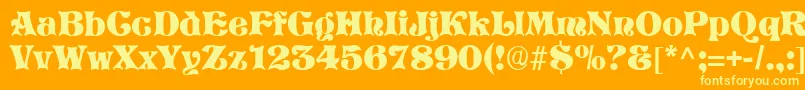 StorybookRegular Font – Yellow Fonts on Orange Background