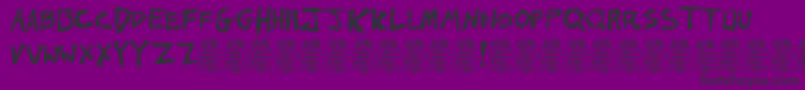 Шрифт Johns1000hurtsDemo – чёрные шрифты на фиолетовом фоне