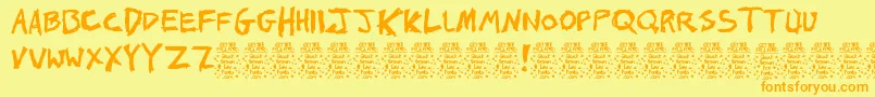 Johns1000hurtsDemo Font – Orange Fonts on Yellow Background