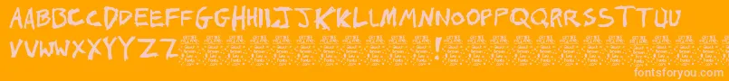 Johns1000hurtsDemo Font – Pink Fonts on Orange Background