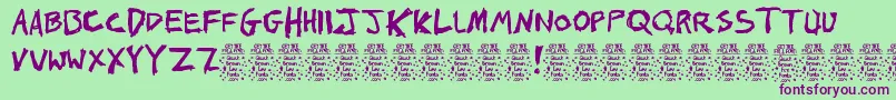 More about Johns1000hurtsDemo Font Johns1000hurtsDemo Font – Purple Fonts on Green Background