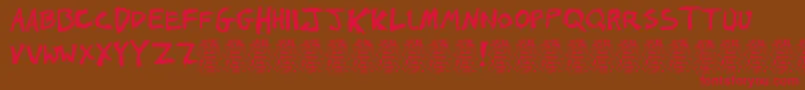 Johns1000hurtsDemo Font – Red Fonts on Brown Background