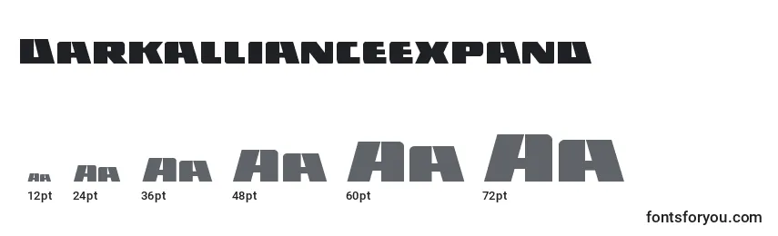 Размеры шрифта Darkallianceexpand