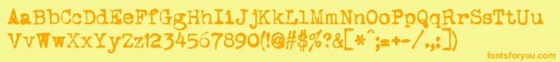 Dscorcyr Font – Orange Fonts on Yellow Background