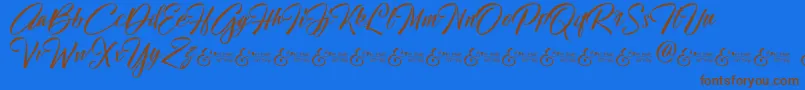 Police HallelujahDemo – polices brunes sur fond bleu