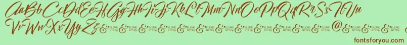 HallelujahDemo Font – Brown Fonts on Green Background