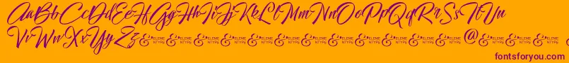 HallelujahDemo Font – Purple Fonts on Orange Background