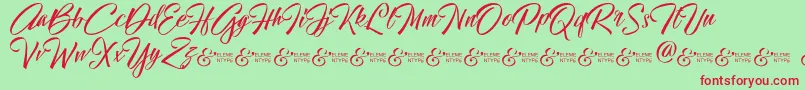 HallelujahDemo Font – Red Fonts on Green Background