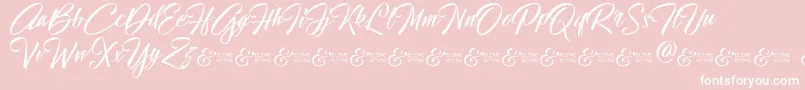 HallelujahDemo-Schriftart – Weiße Schriften auf rosa Hintergrund